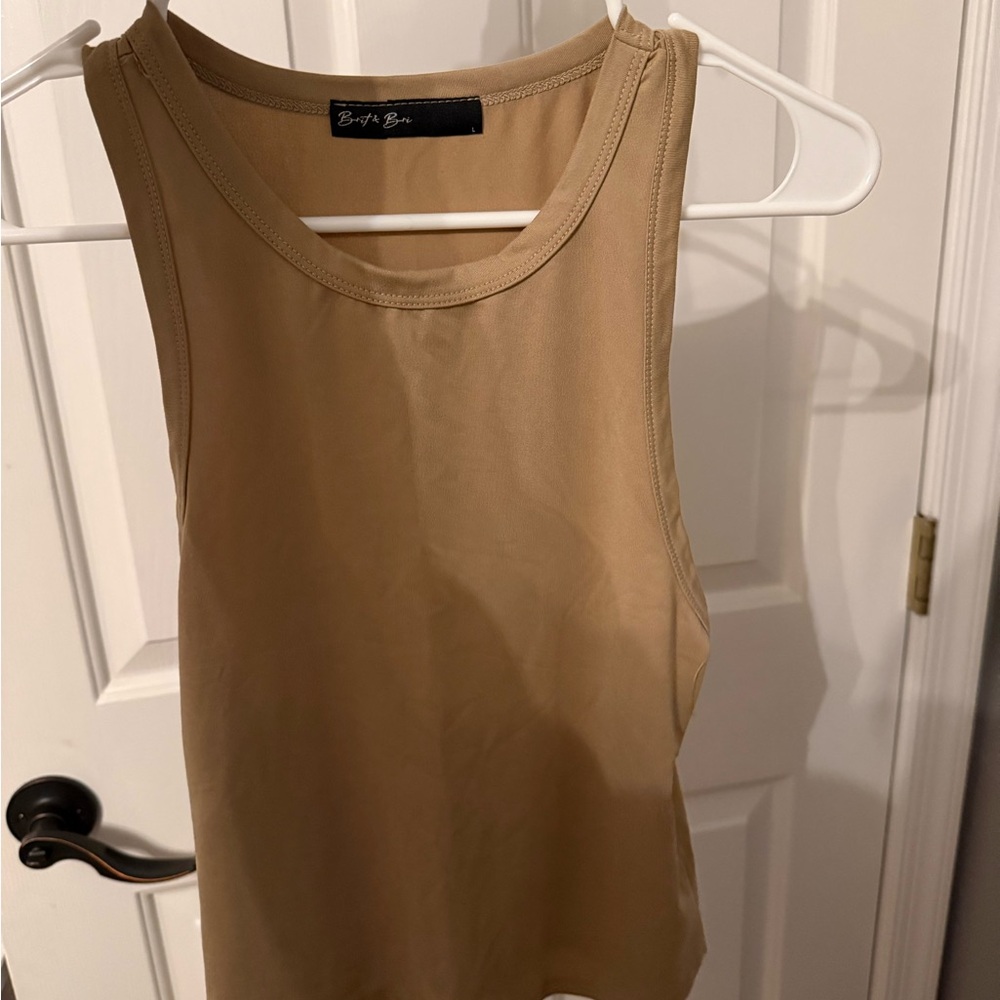 Boohoo Tan Sleeveless Tank Top